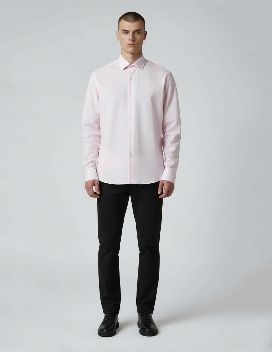 Camisa de vestir de algodón manga larga para hombre