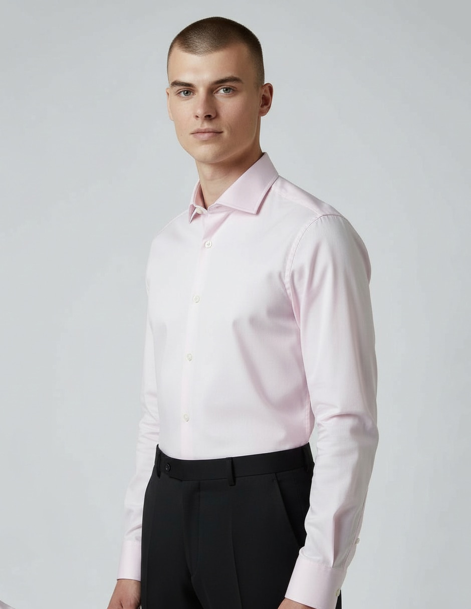 Camisa de vestir de algodón manga larga para hombre 5