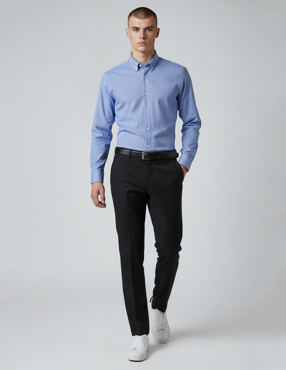 Camisa formal de algodón manga larga para hombre 2