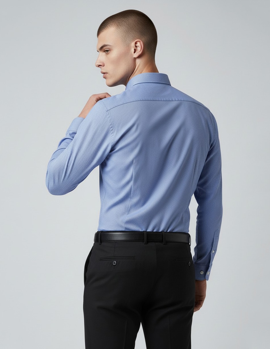 Camisa formal de algodón manga larga para hombre 4