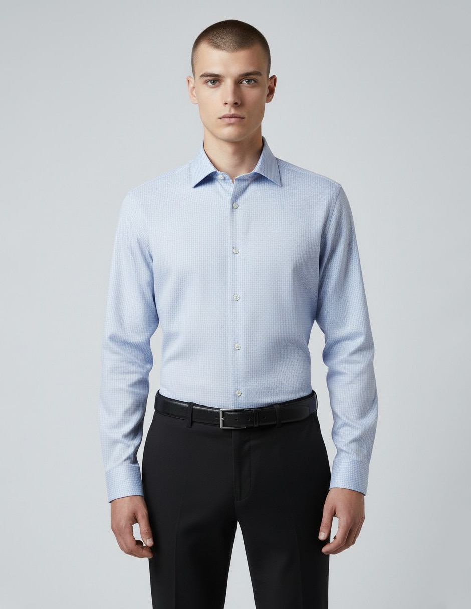 Camisa formal de algodón manga larga para hombre