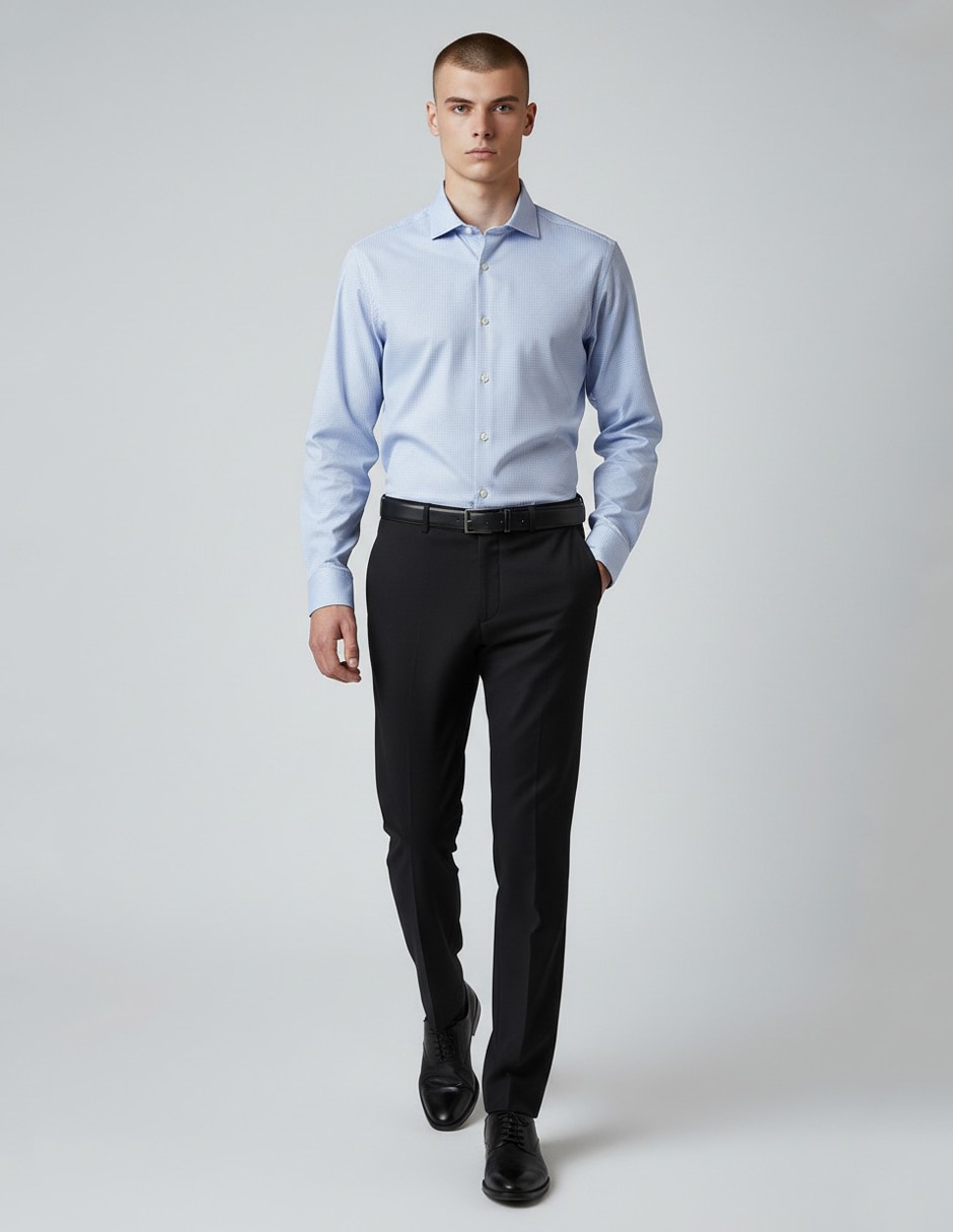 Camisa formal de algodón manga larga para hombre 2