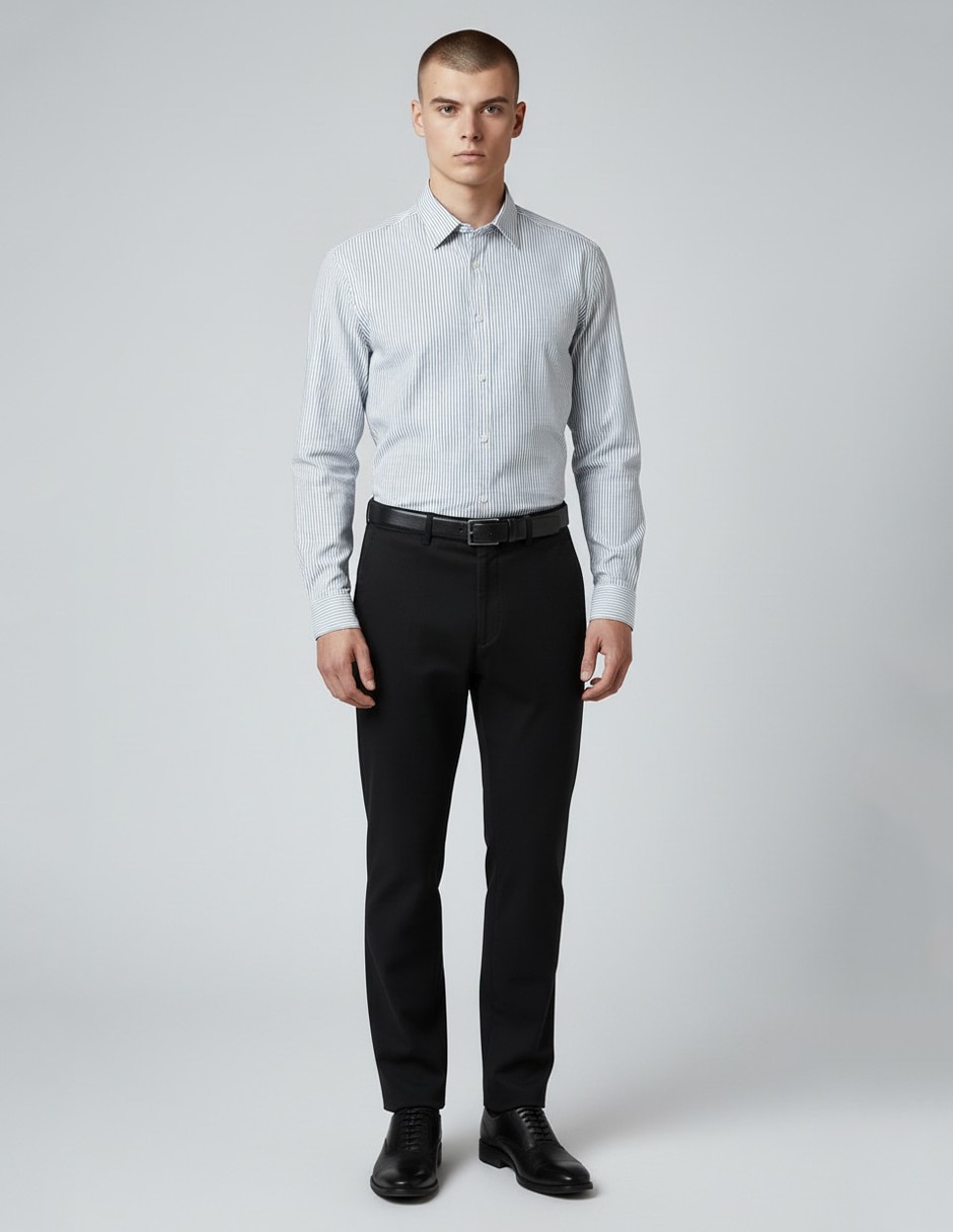 Camisa formal manga larga para hombre 4