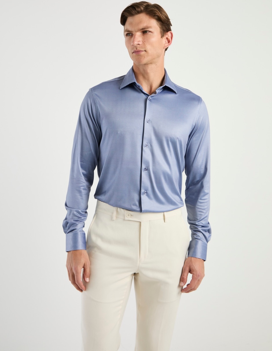 Camisa de vestir de algodón manga larga para hombre 2