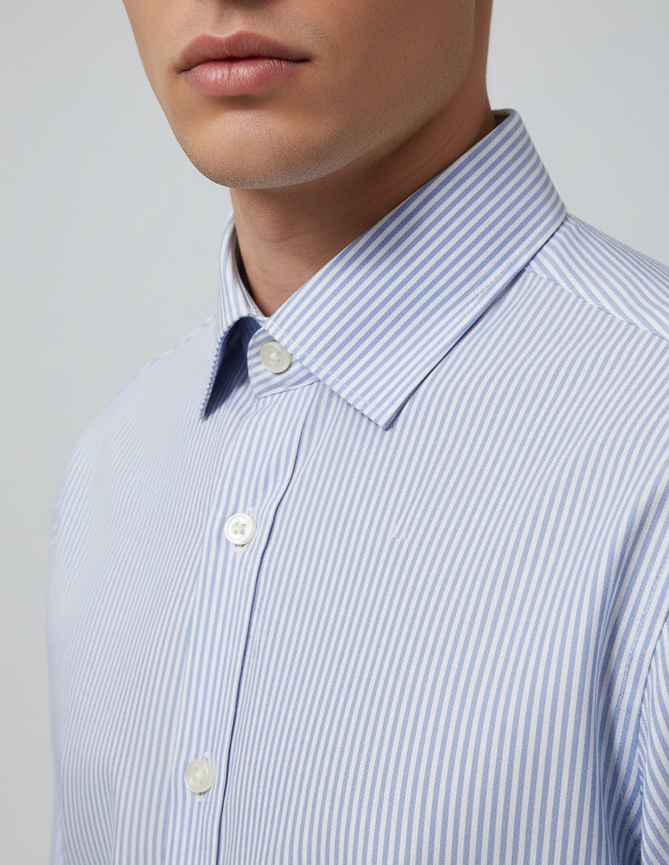 Camisa de vestir de algodón manga larga para hombre 7