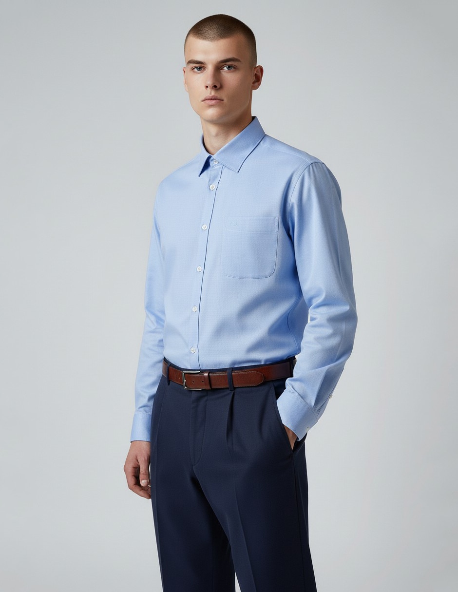 Camisa formal manga larga para hombre