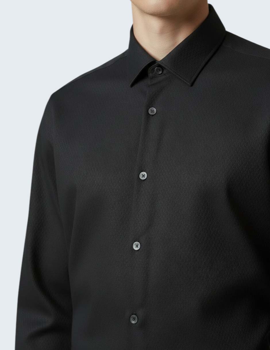 Camisa de vestir de algodón manga larga para hombre 2