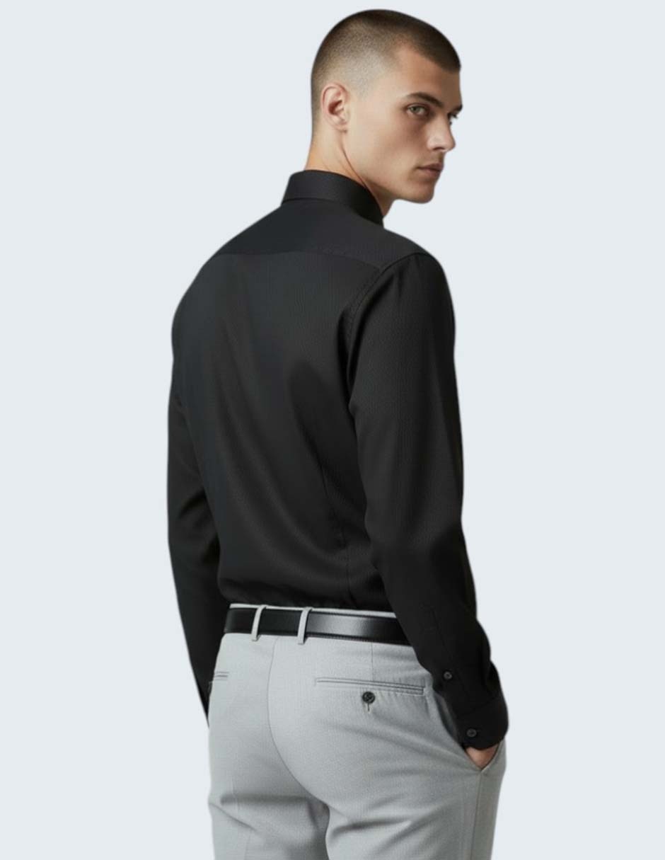 Camisa de vestir de algodón manga larga para hombre 4