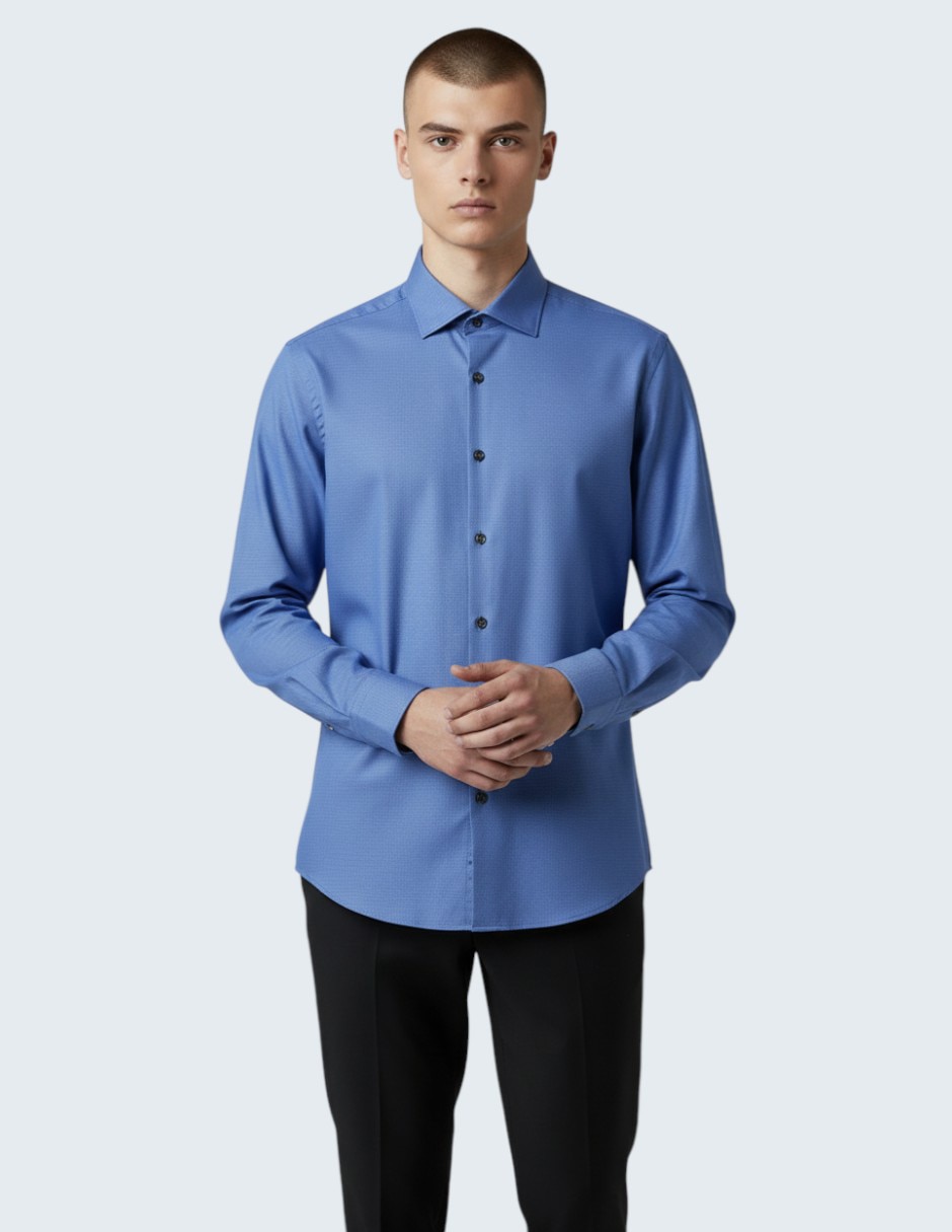 Camisa de vestir de algodón manga larga para hombre