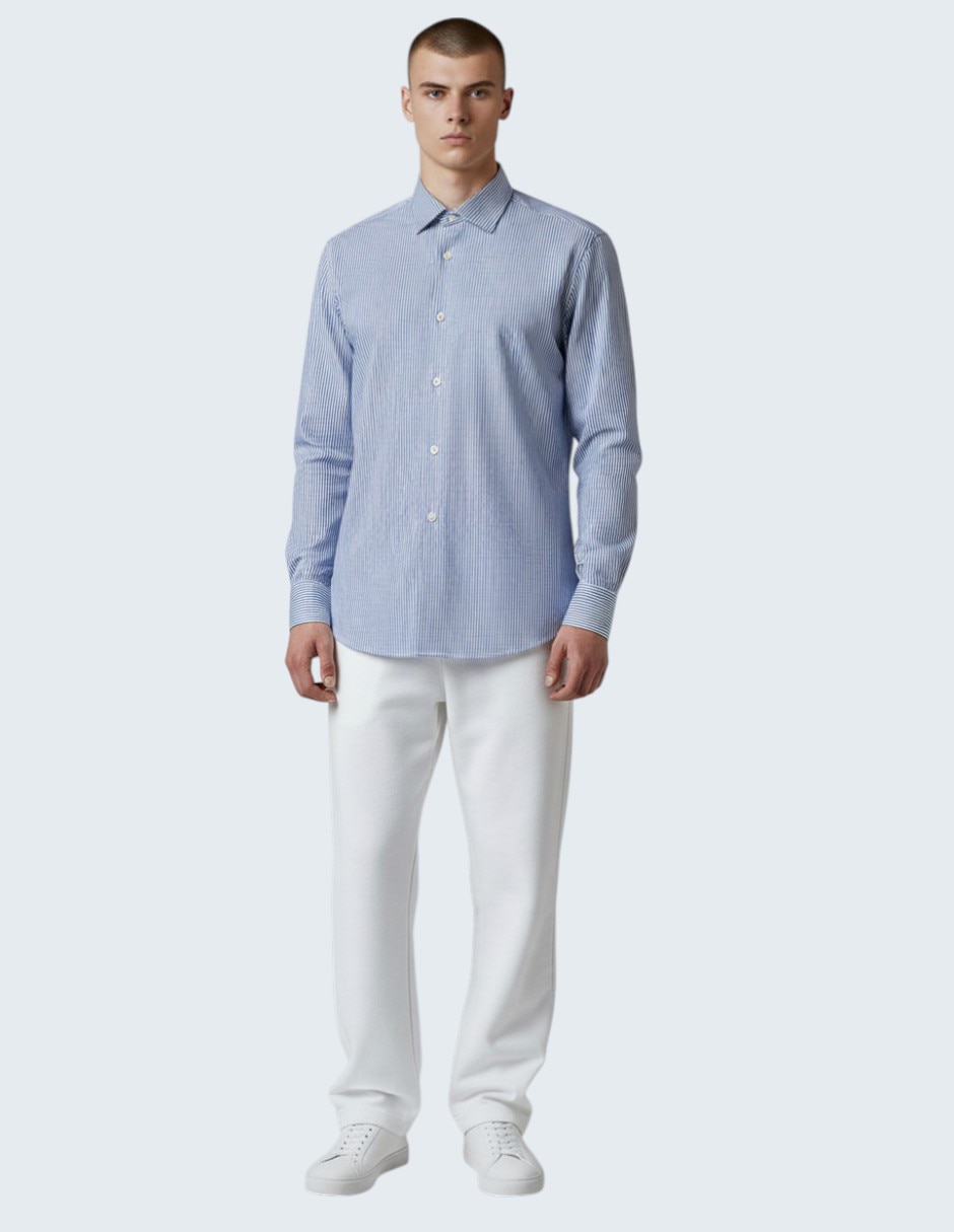 Camisa de vestir de algodón manga larga para hombre 3