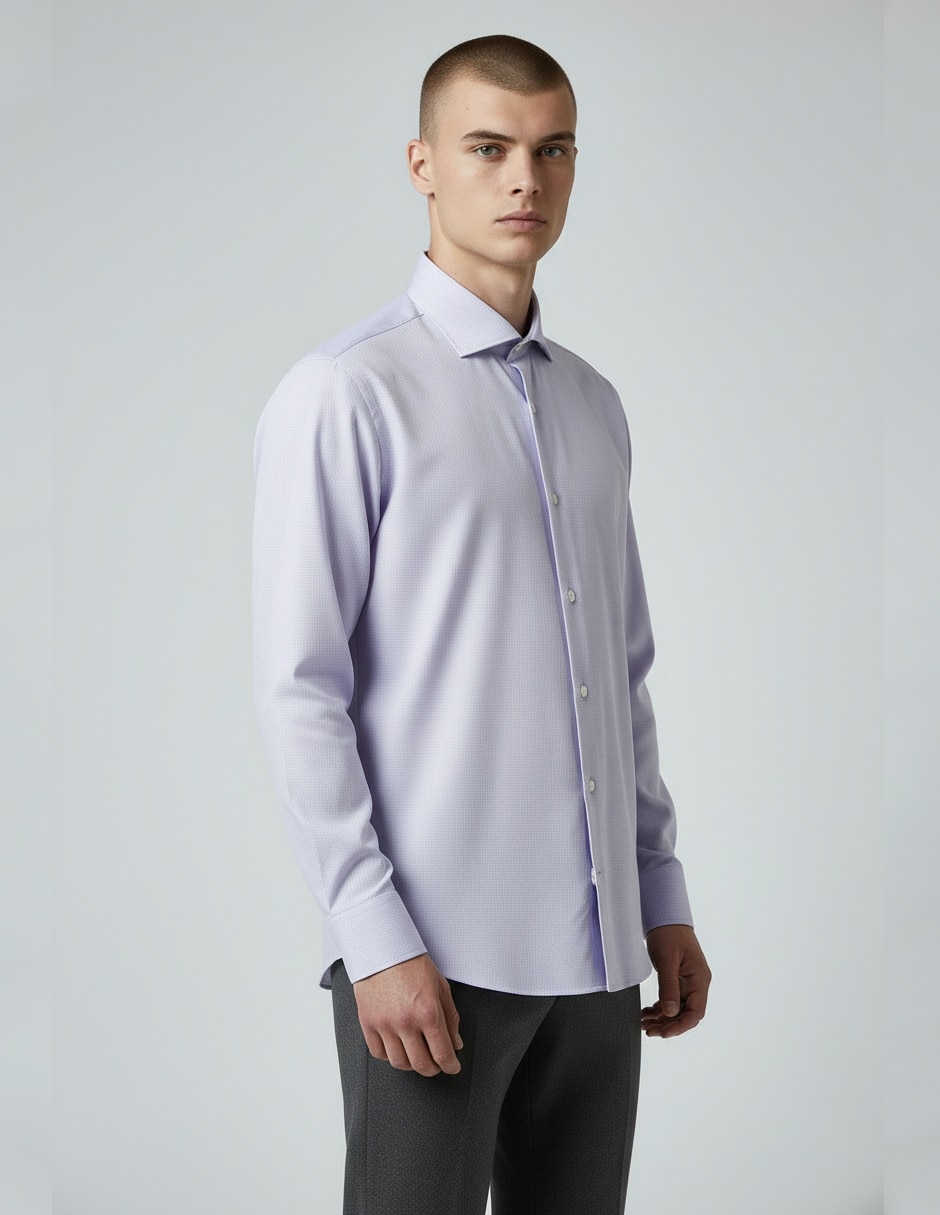 Camisa de vestir de algodón manga larga para hombre Camisa de vestir de algodón manga larga para hombre