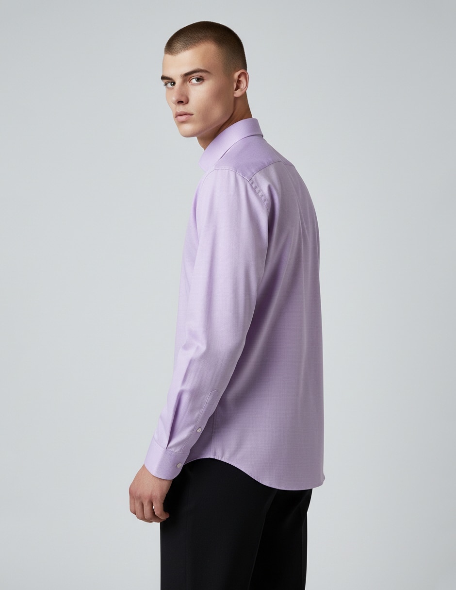 Camisa de vestir de algodón manga larga para hombre 8