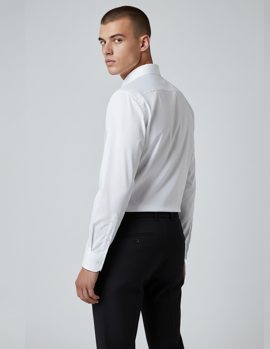 Camisa de vestir de algod—n manga larga para hombre 5