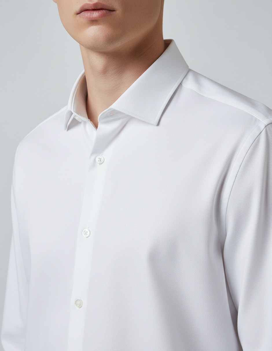 Camisa de vestir de algod—n manga larga para hombre 7