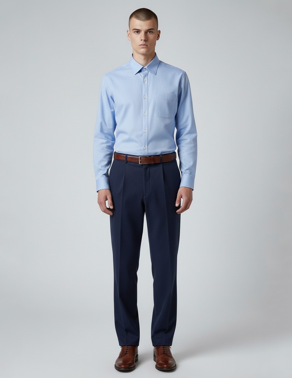 Camisa formal manga larga para hombre 3