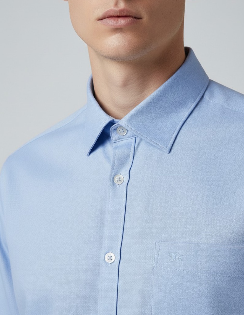 Camisa formal manga larga para hombre 4