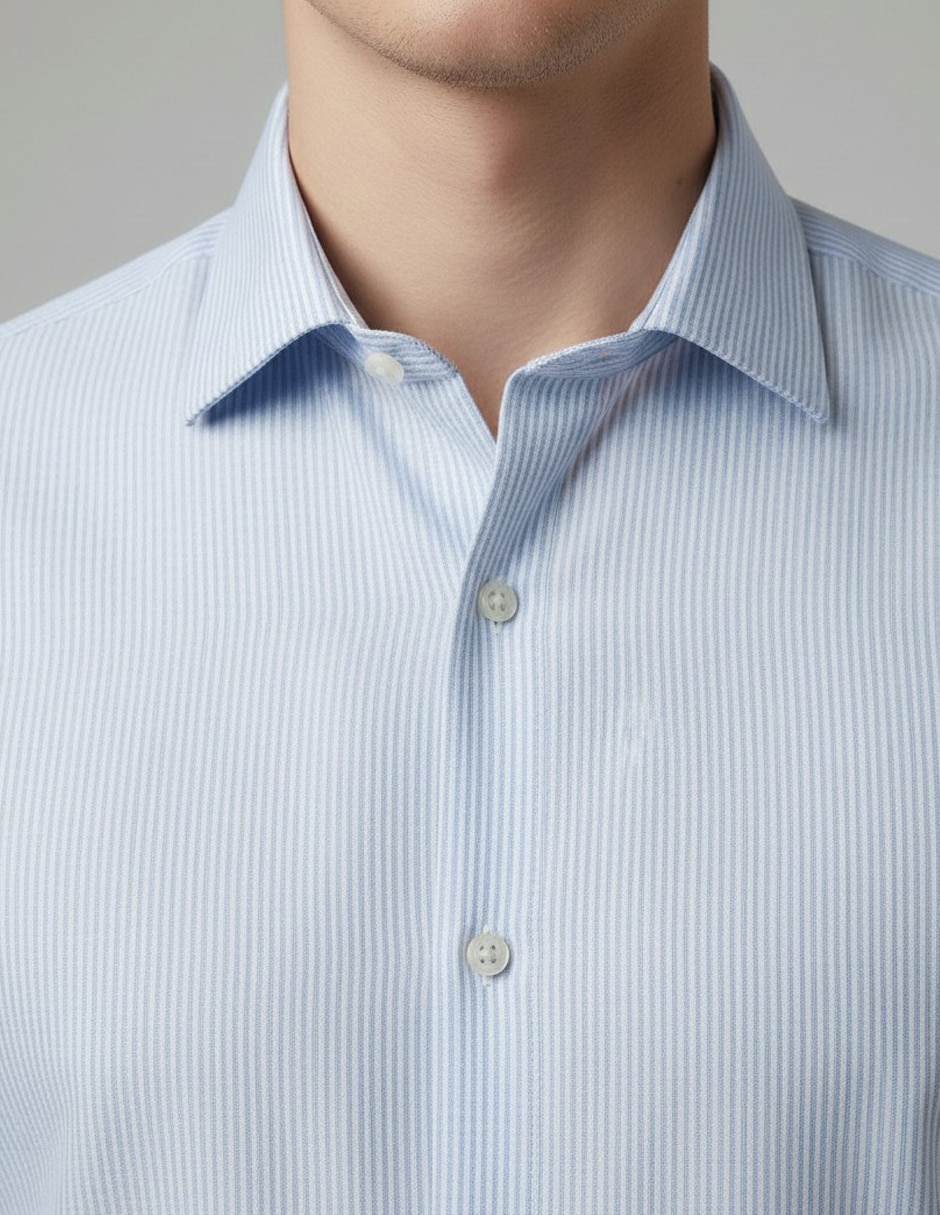 Camisa de vesti manga larga para hombre 4