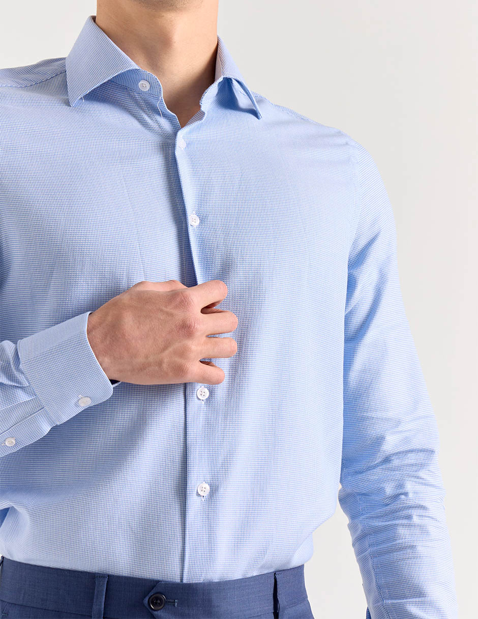 Camisa de vestir de algodón manga larga para hombre 4