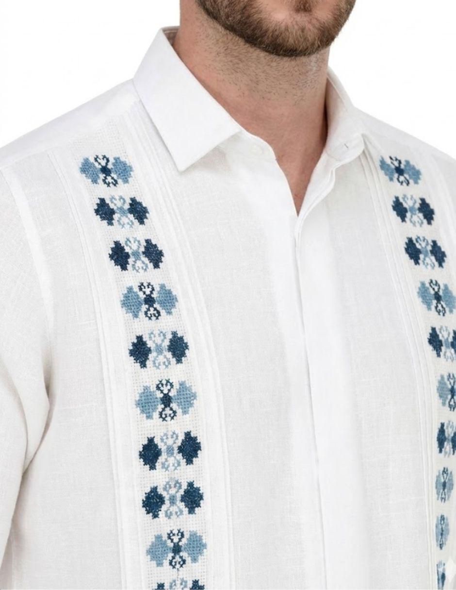 Guayabera manga larga para hombre 4