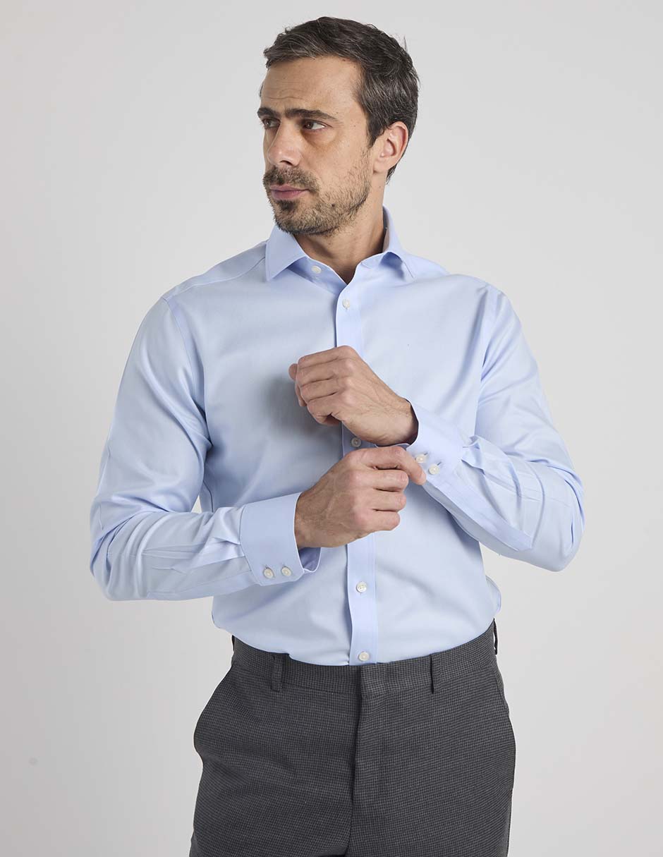 Camisa de vestir de algodón manga larga para hombre Camisa de vestir de algodón manga larga para hombre