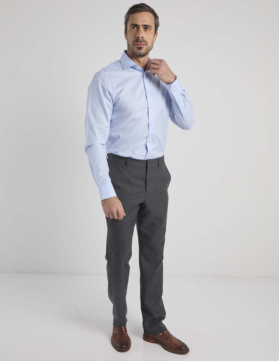 Camisa de vestir de algodón manga larga para hombre 8