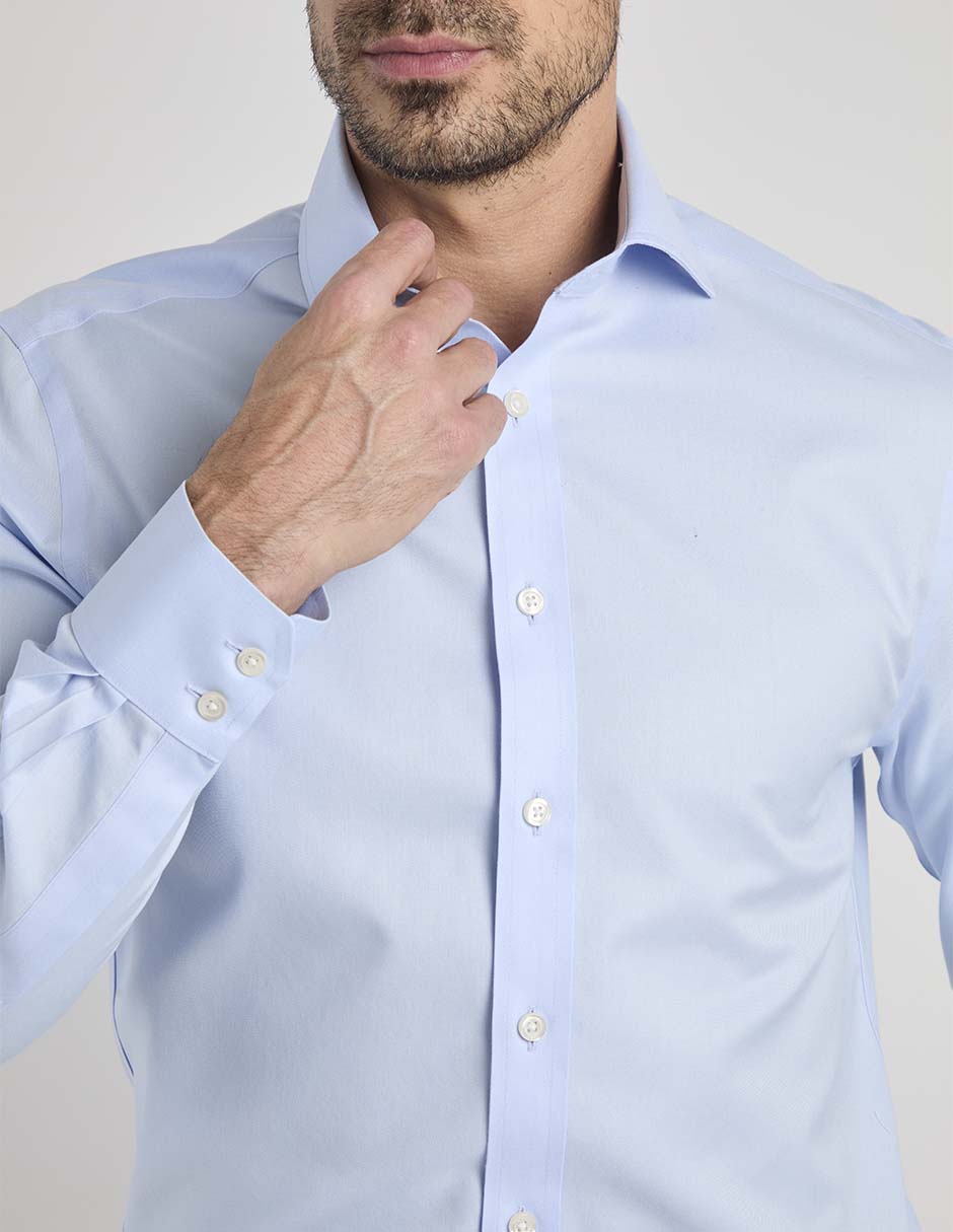 Camisa de vestir de algodón manga larga para hombre 9