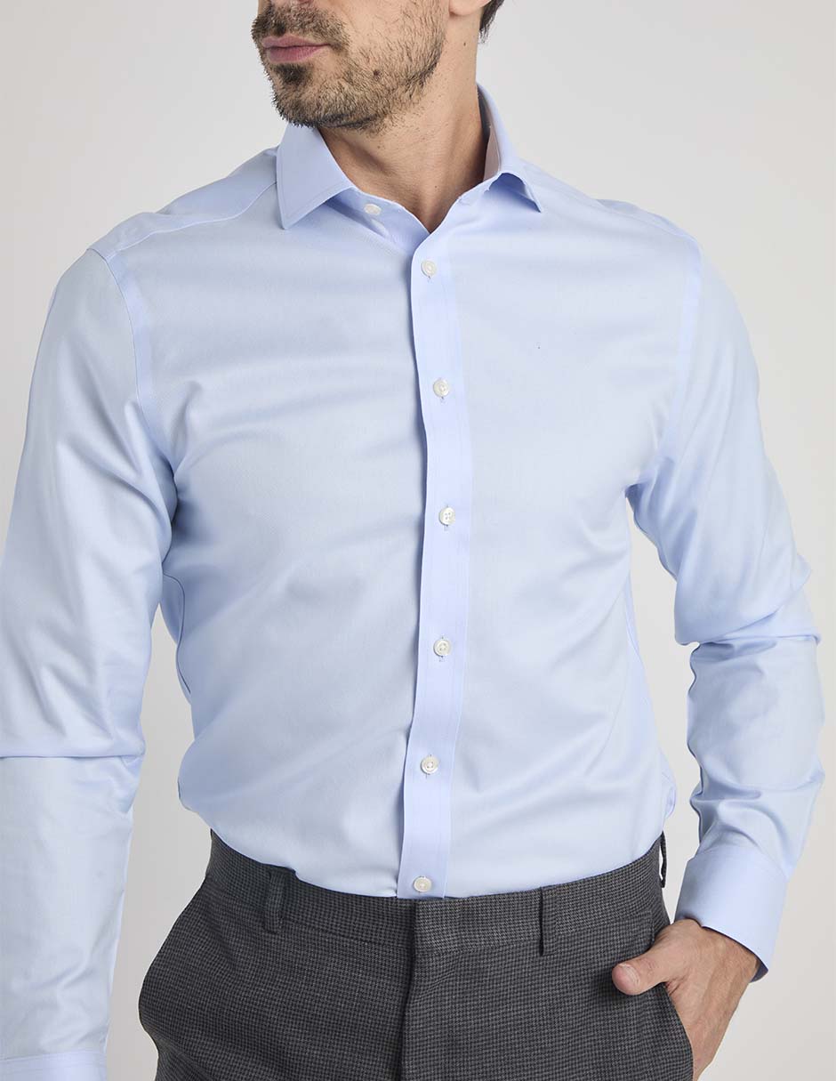Camisa de vestir de algodón manga larga para hombre 10