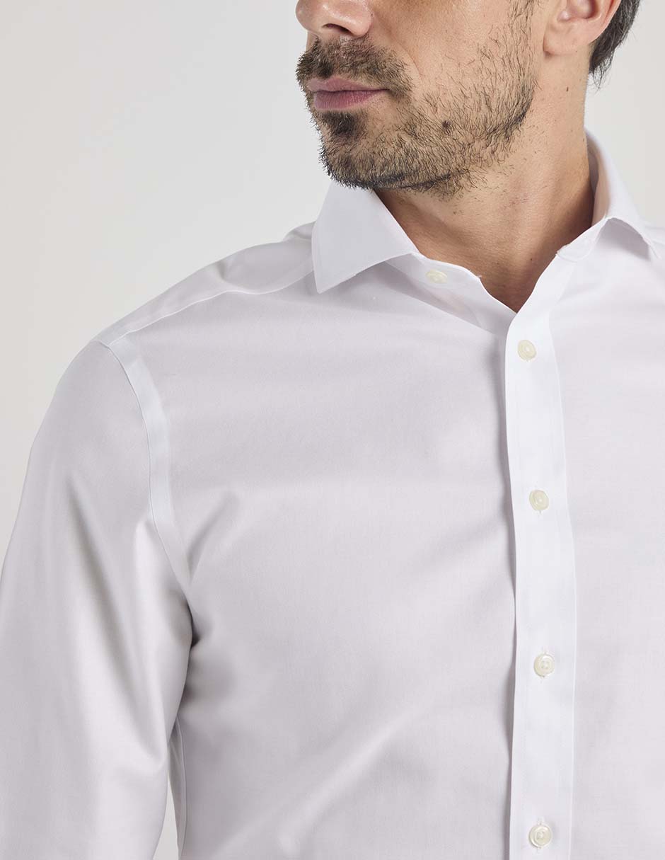 Camisa de vestir de algodón manga larga para hombre 4