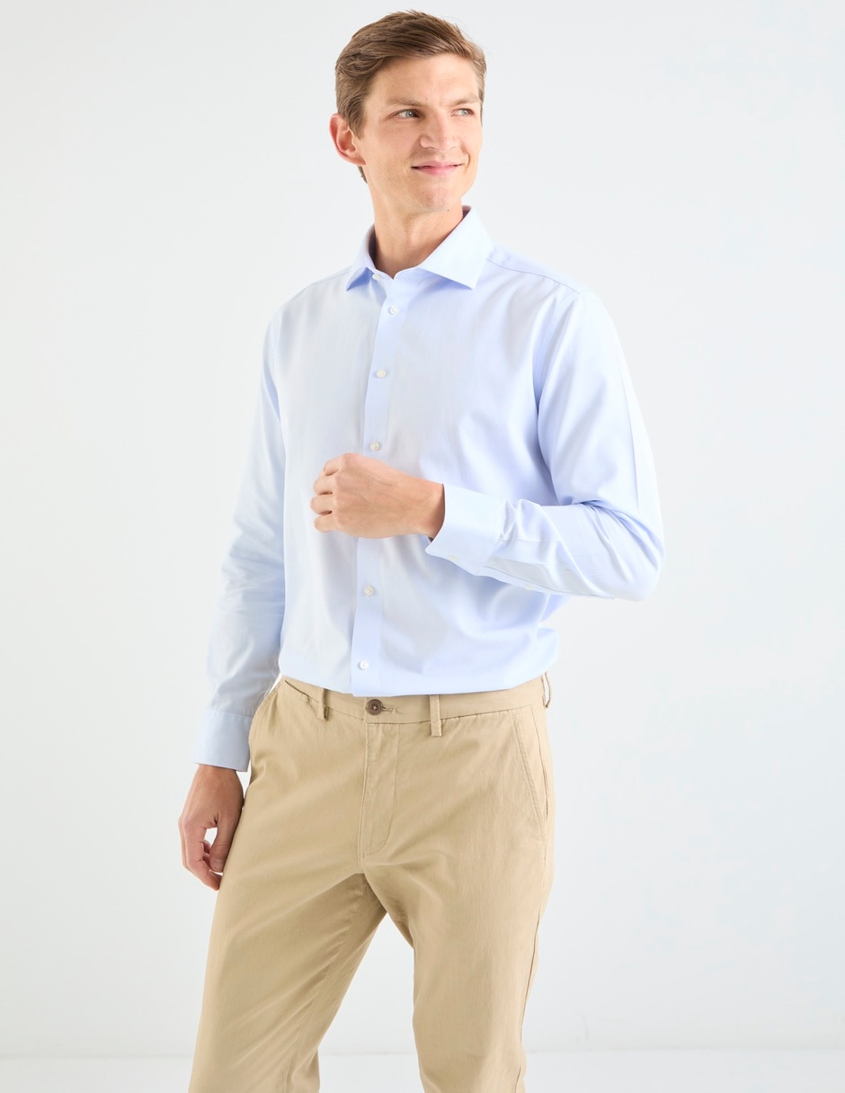 Camisa casual de algodón manga larga para hombre Camisa casual de algodón manga larga para hombre