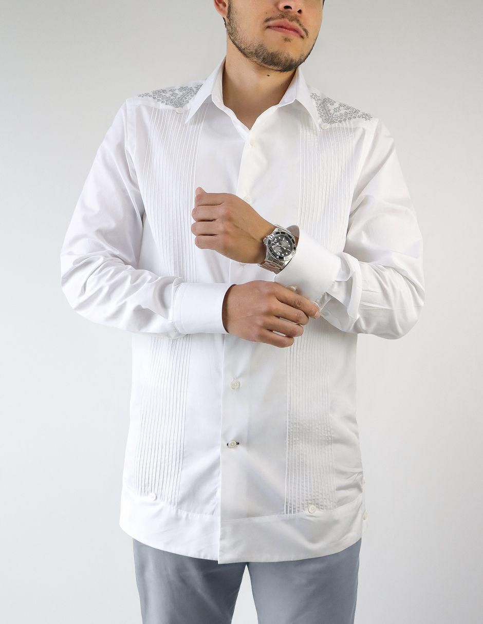 Guayabera manga larga para hombre 2
