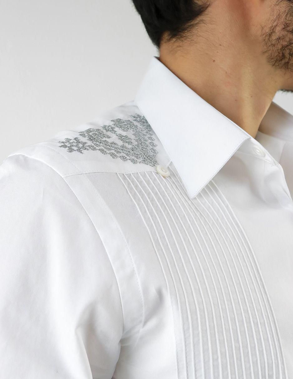 Guayabera manga larga para hombre 5