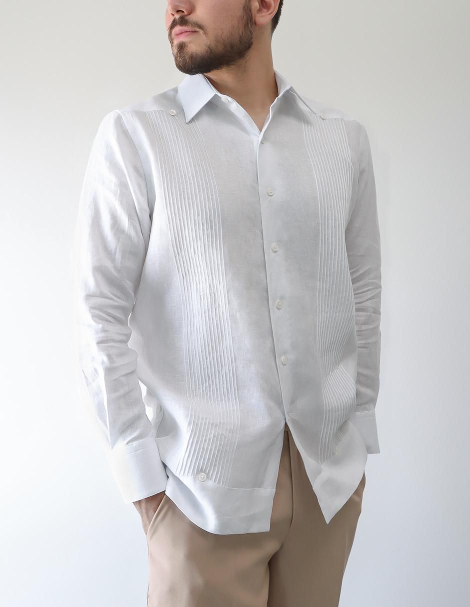 Guayabera manga larga para hombre 2