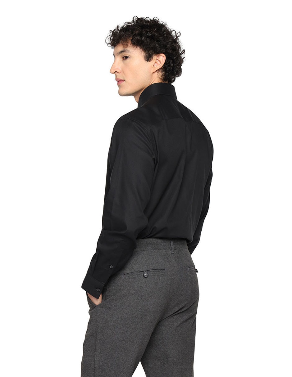 Camisa de vestir de algodón manga larga para hombre 2