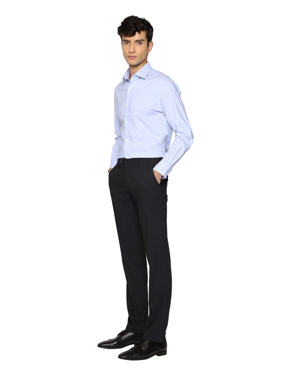Camisa formal de algodón manga larga para hombre 4