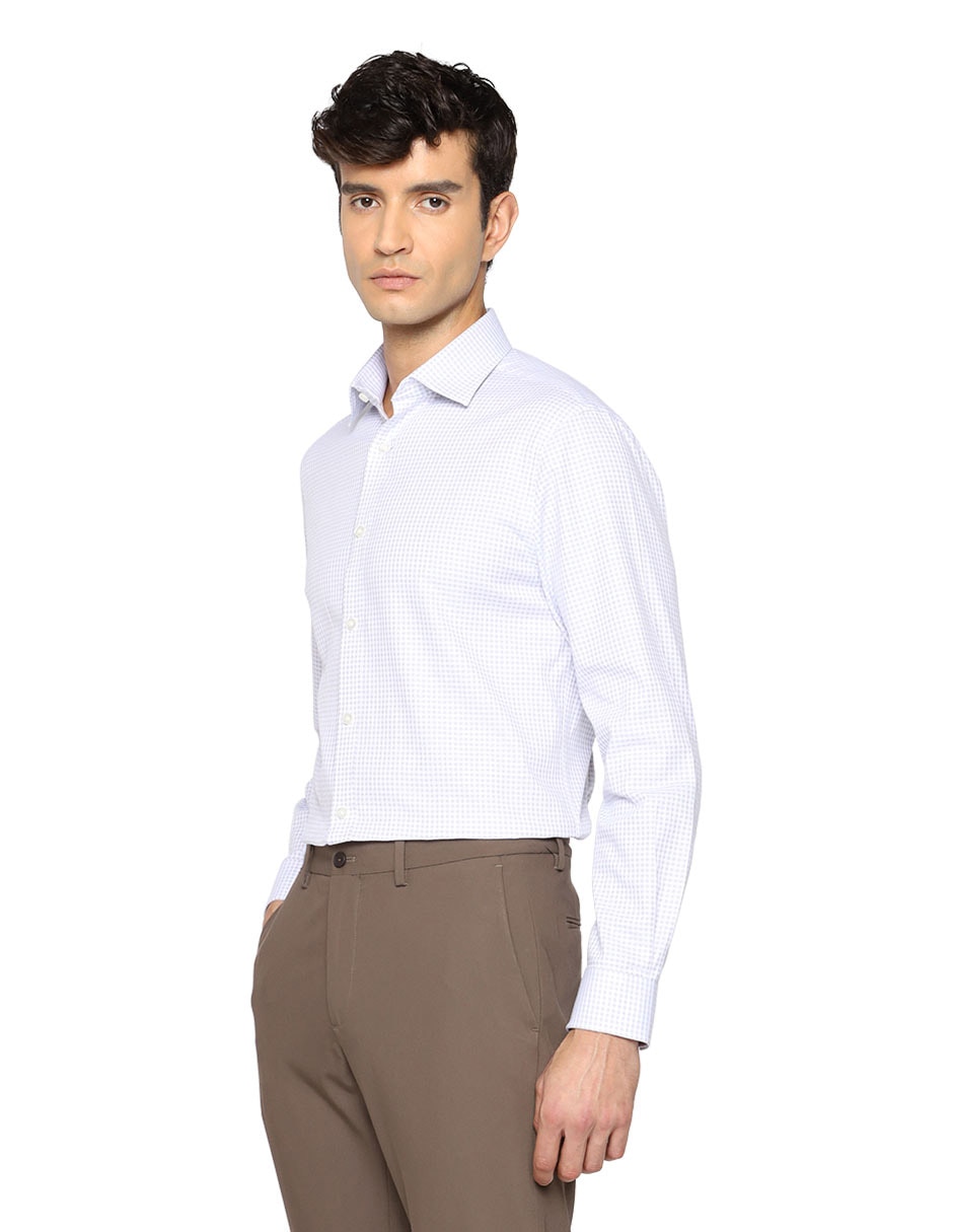 Camisa formal de algodón manga larga para hombre