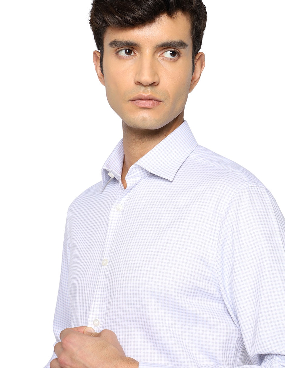 Camisa formal de algodón manga larga para hombre 4