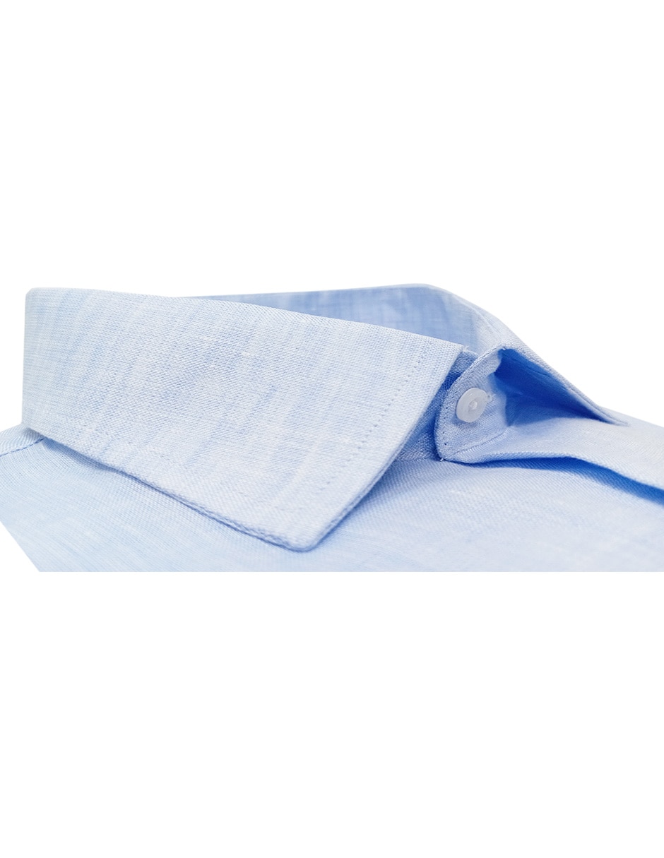 Camisa de vestir de lino manga larga para hombre 2