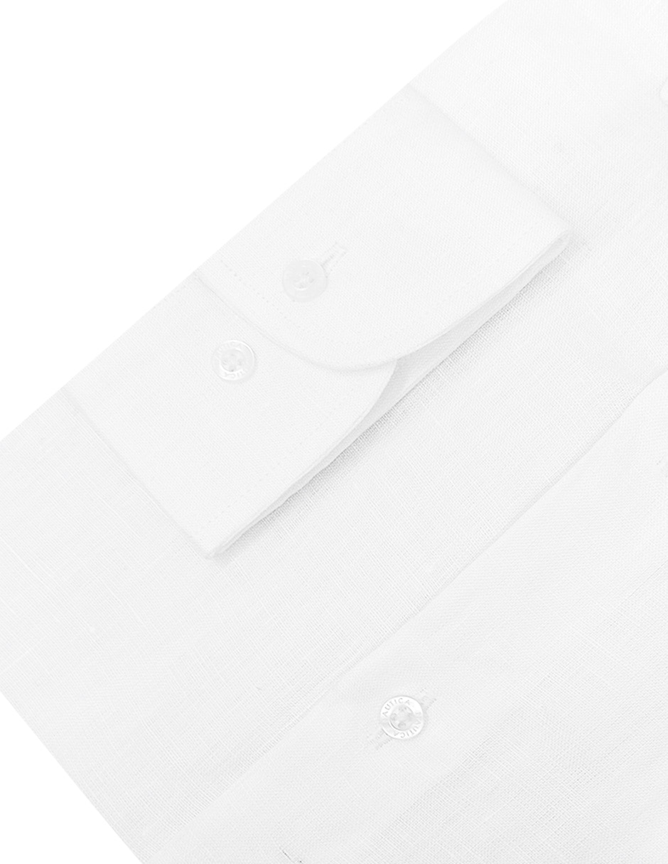 Camisa de vestir de lino manga larga para hombre 4