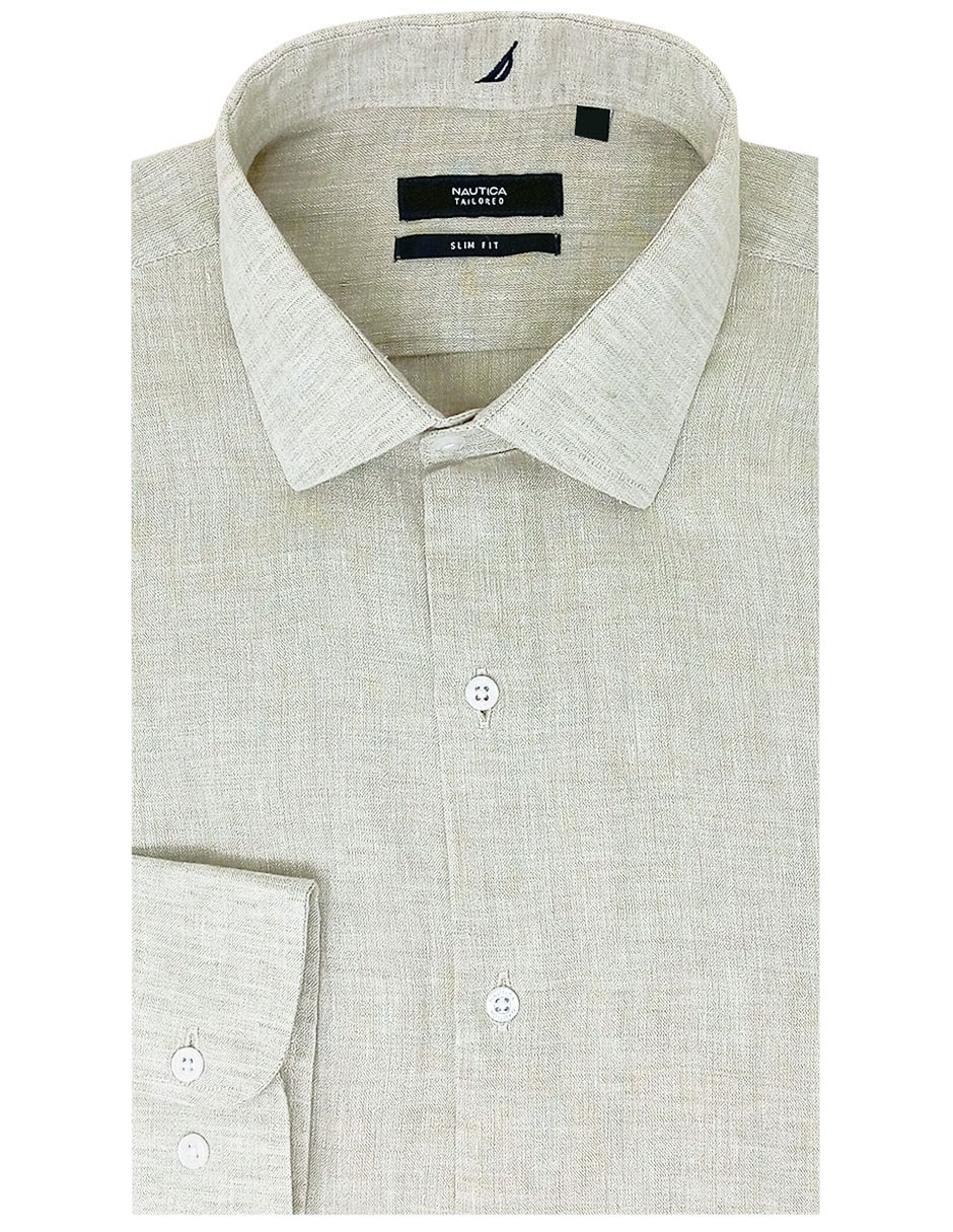 Camisa de vestir de lino manga larga para hombre Camisa de vestir de lino manga larga para hombre