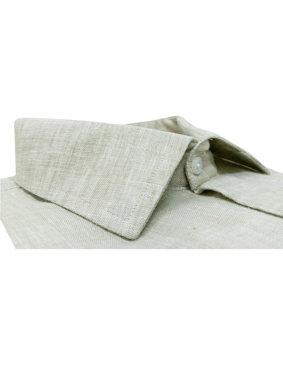 Camisa de vestir de lino manga larga para hombre 2
