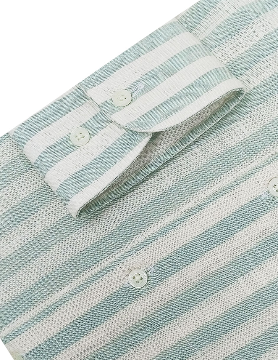 Camisa de vestir de algodón manga larga para hombre 4