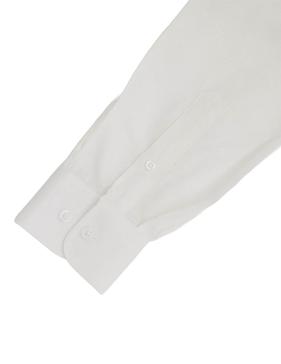 Camisa de vestir de lino manga larga para hombre 5
