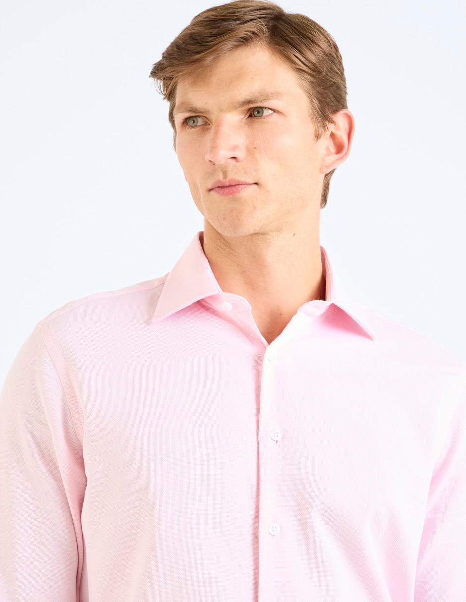 Camisa formal de bambú manga larga para hombre 4