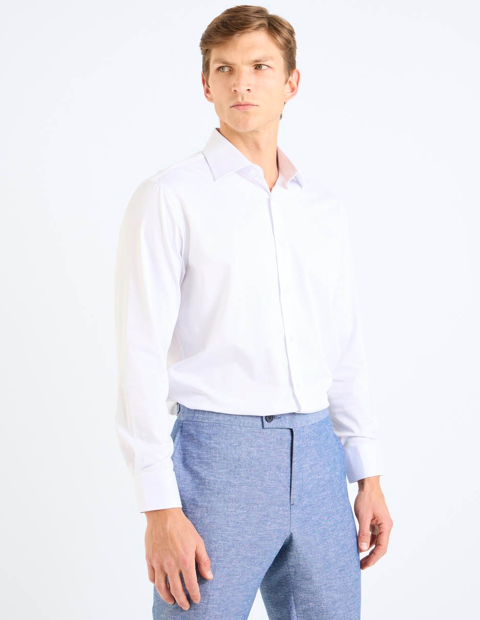 Camisa formal de bambú manga larga para hombre