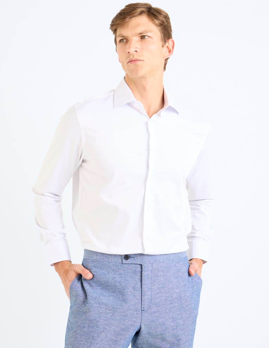 Camisa formal de bambú manga larga para hombre 2