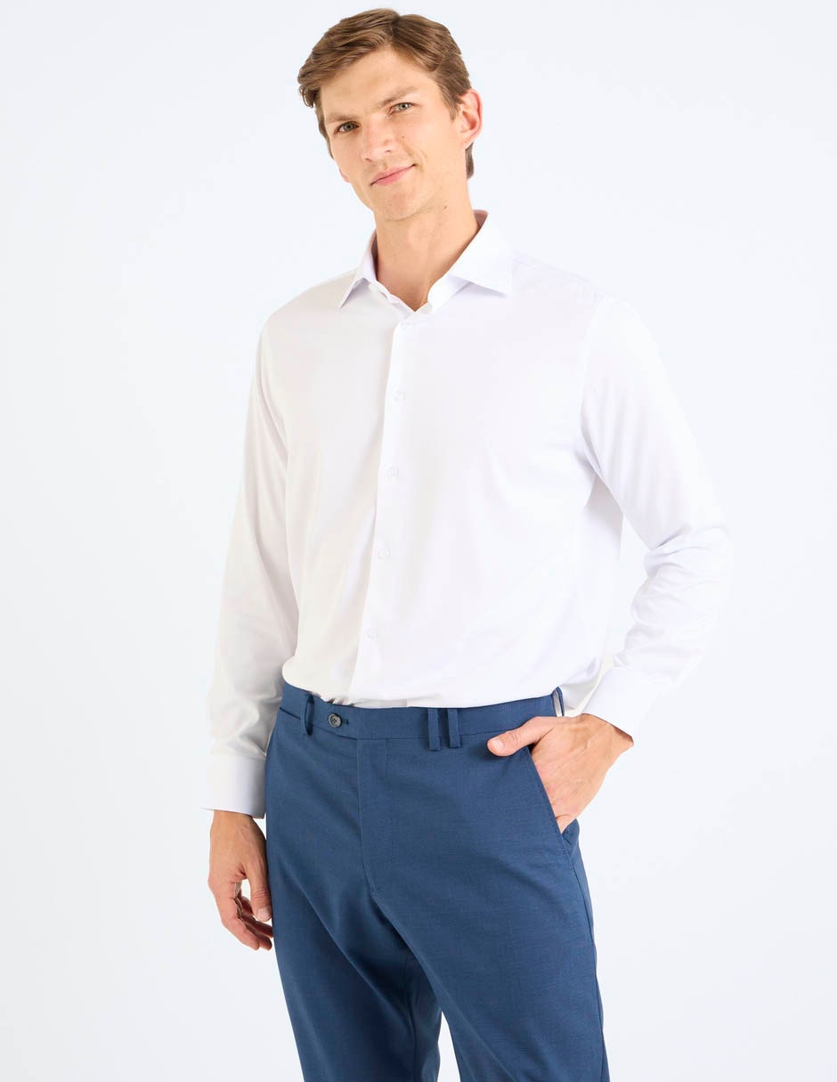 Camisa formal de bambú manga larga para hombre Camisa formal de bambú manga larga para hombre