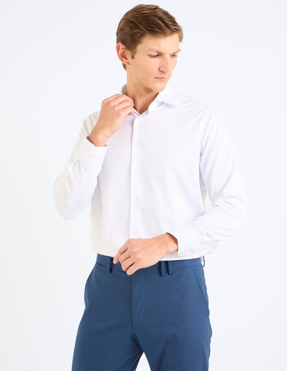 Camisa formal de bambú manga larga para hombre 2