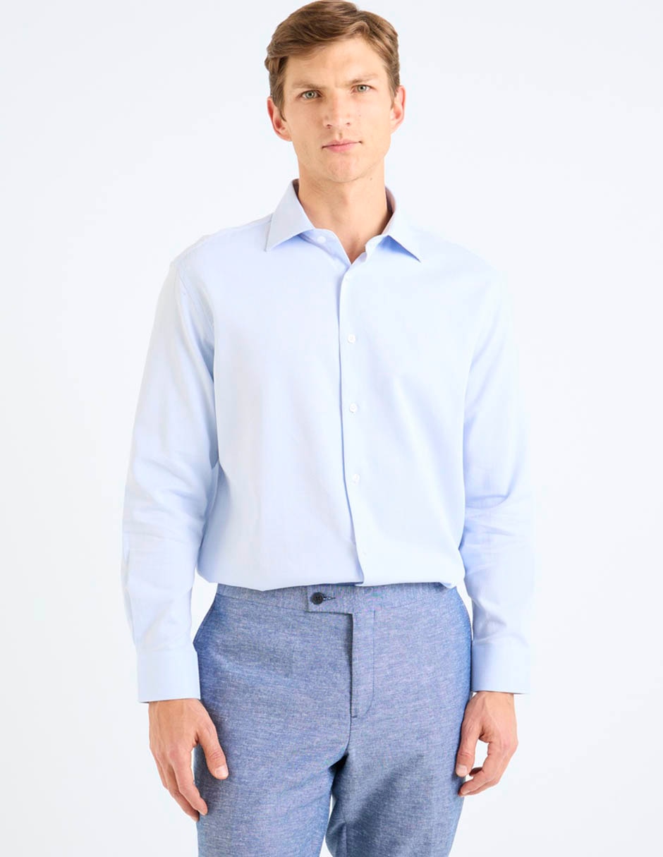 Camisa formal de bambú manga larga para hombre