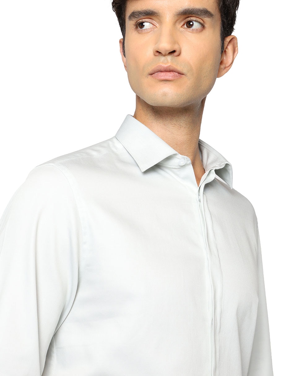 Camisa formal de algodón manga larga para hombre 4