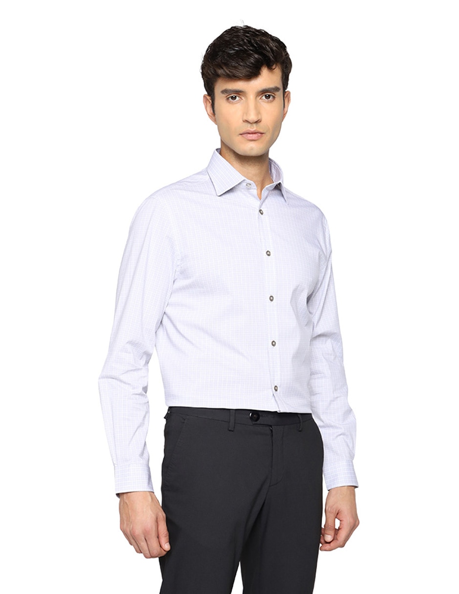 Camisa formal de algodón manga larga para hombre